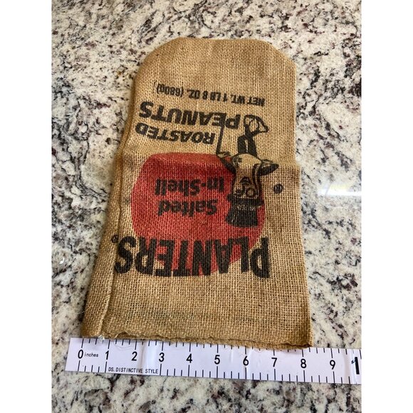 Vintage Planters Salted In-Shel’ Burlap Sack Mr. Peanut Advertising Empty - Picture 5 of 5